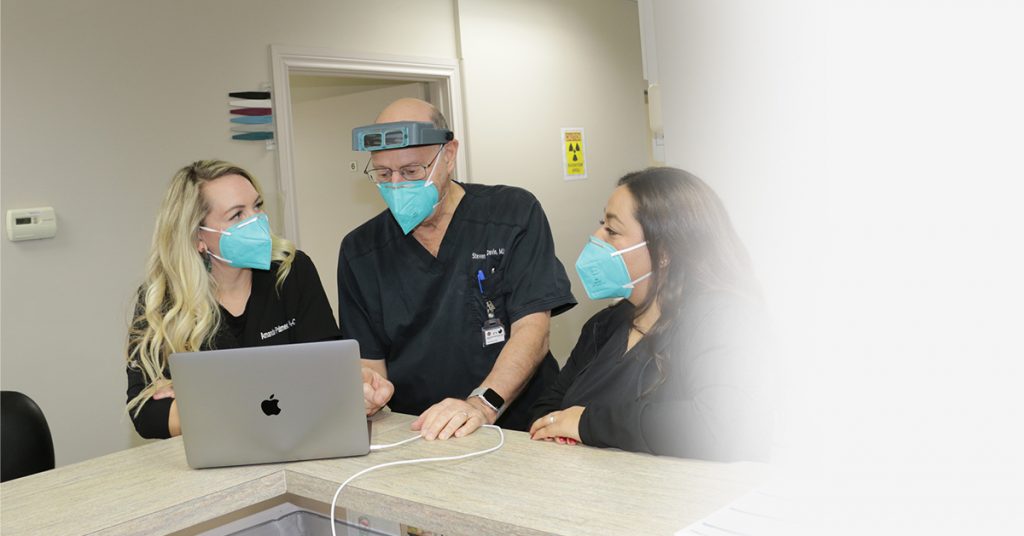 photo of PA Amanda Palmer, MA Melissa, and Dr. Steven A. Davis at the Dermatology and Laser Center of San Antonio